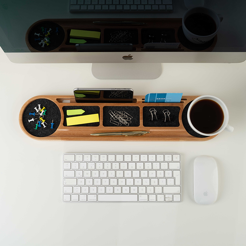 Solid Wood Desk Organiser Long