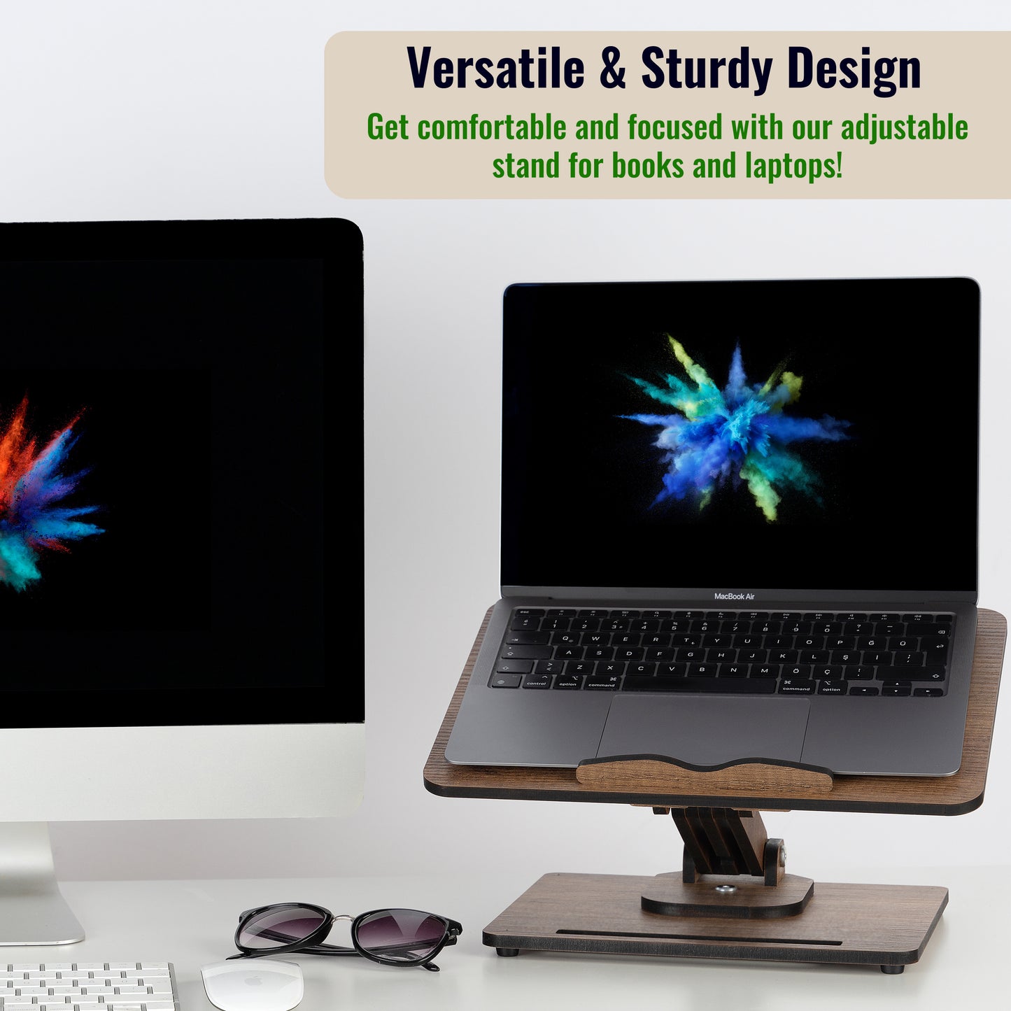 360° Rotating Book Stand, Adjustable Laptop Stand